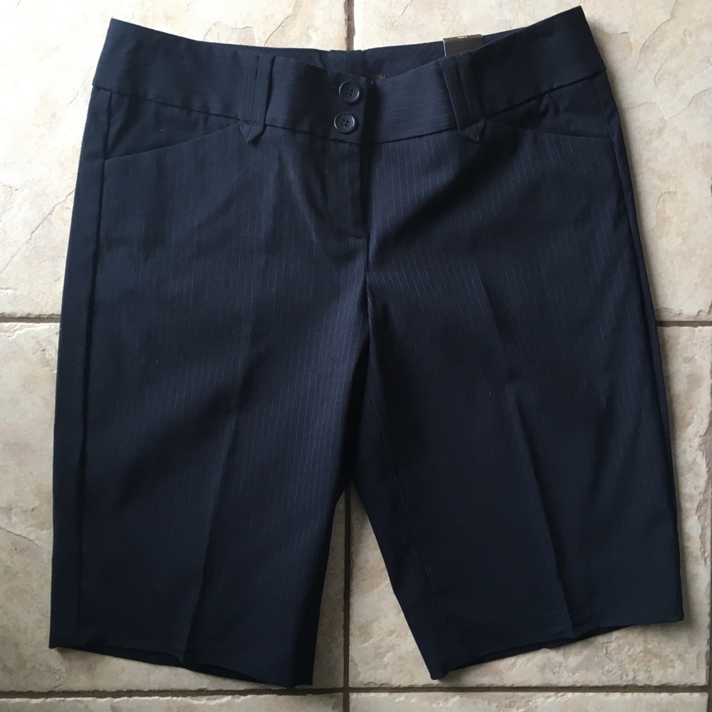 Express Navy Pinstripe Dress Shorts